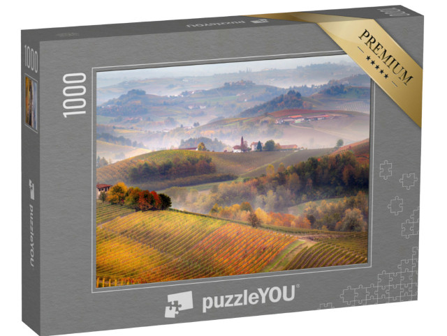 Puzzel 1000 stukjes „Zonsopgang boven Barolo en mist in de Langhe regio“