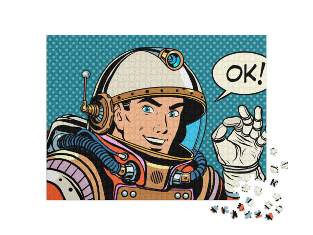 Puzzel 1000 stukjes „Astronaut maakt OK-gebaar“