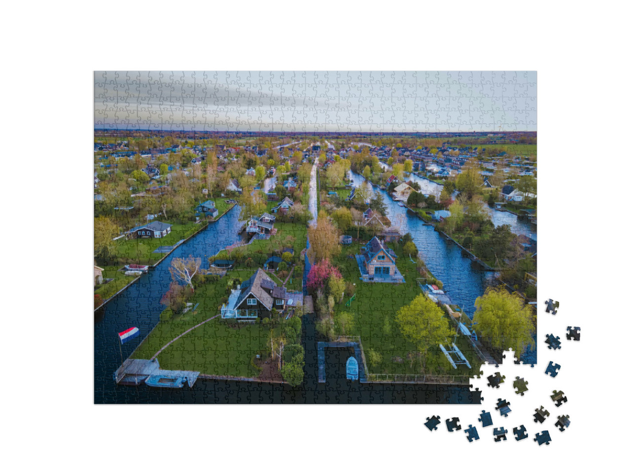 Puzzel 1000 stukjes „Kleine eilandjes in de Vinkeveense Plassen, bij Vinkeveen“
