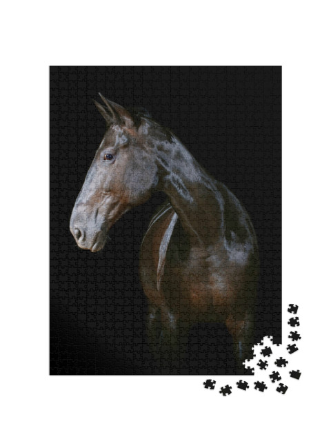 Puzzel 1000 stukjes „Donker paard“