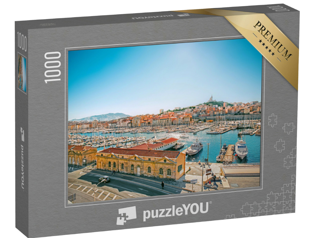 Puzzel 1000 stukjes „Stadsgezicht van Vieux Port, Marseille, Provence, Frankrijk“