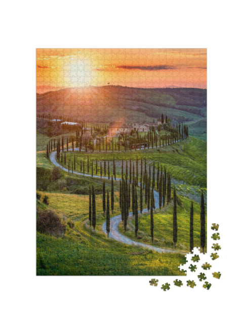 Puzzel 1000 stukjes „Lente in Toscane, Italië“