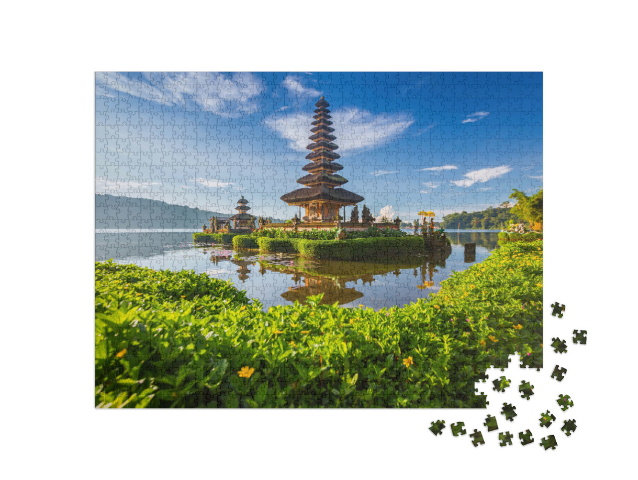 Puzzel 1000 stukjes „Pura Beratan Tempel, eiland Bali, Indonesië“