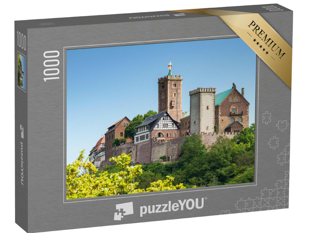 Puzzel 1000 stukjes „Uitzicht op het beroemde kasteel Wartburg - Werelderfgoed, Thüringen, Duitsland“