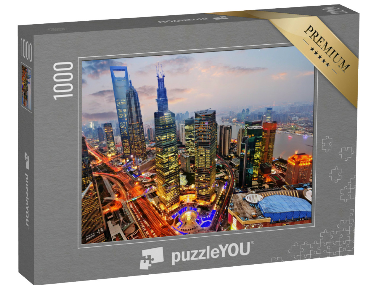 Puzzel 1000 stukjes „Uitzicht vanaf de televisietoren Oriental Pearl in Shanghai“