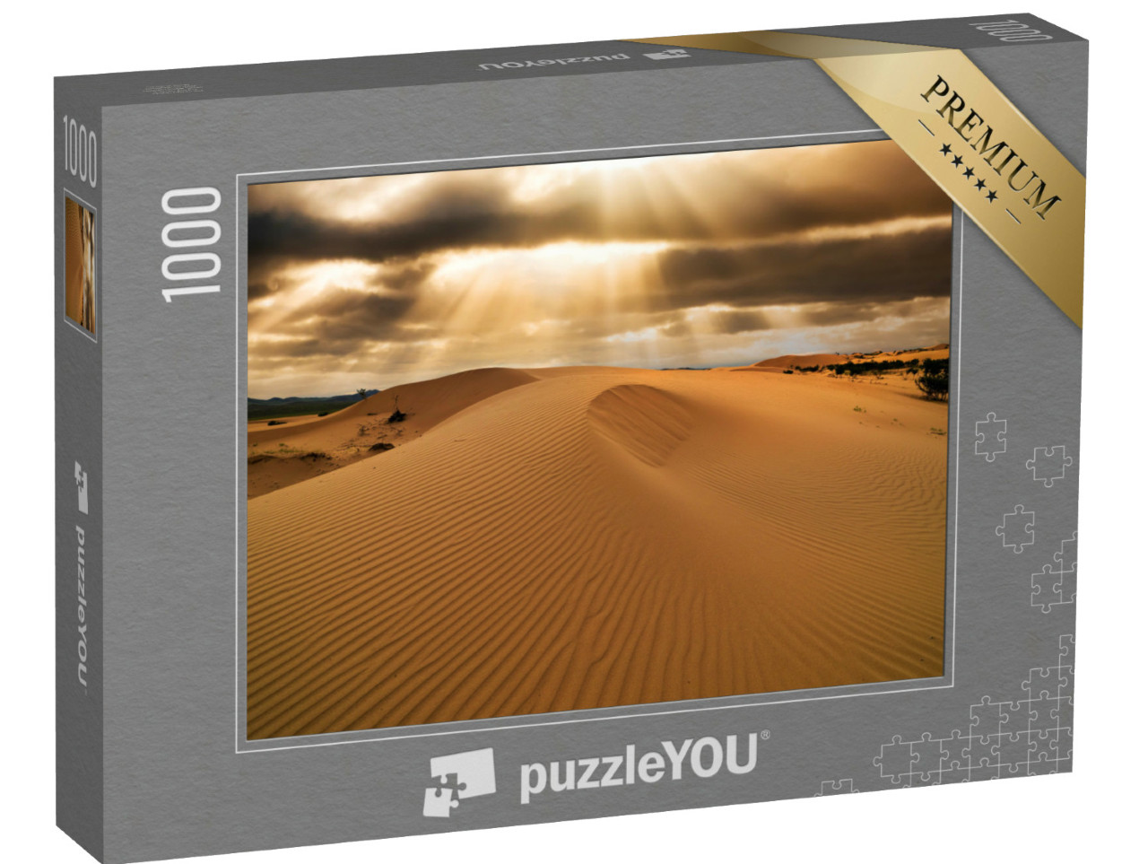 Puzzel 1000 stukjes „Zonsondergang boven de zandduinen in de Sahara“