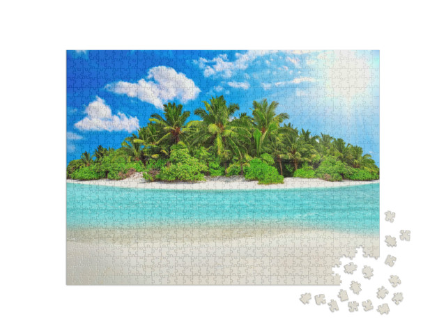 Puzzel 1000 stukjes „Tropisch eiland van een atol in de Indische Oceaan“
