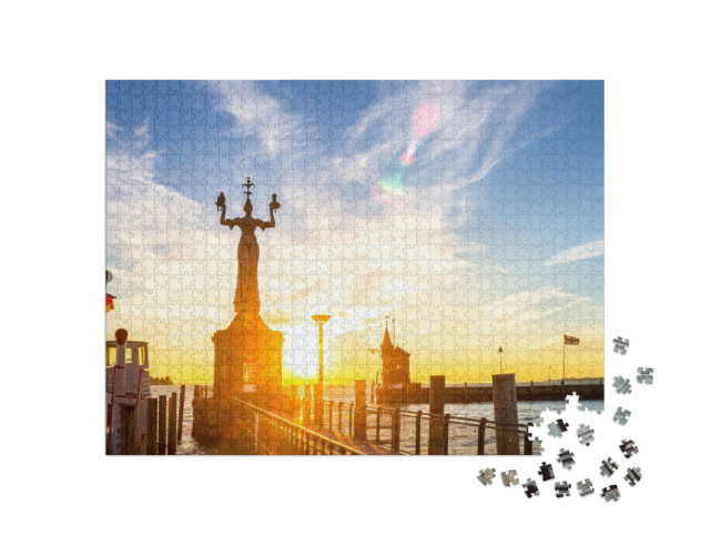 Puzzel 1000 stukjes „Standbeeld van Imperia in Konstanz, Bodenmeer, Duitsland“