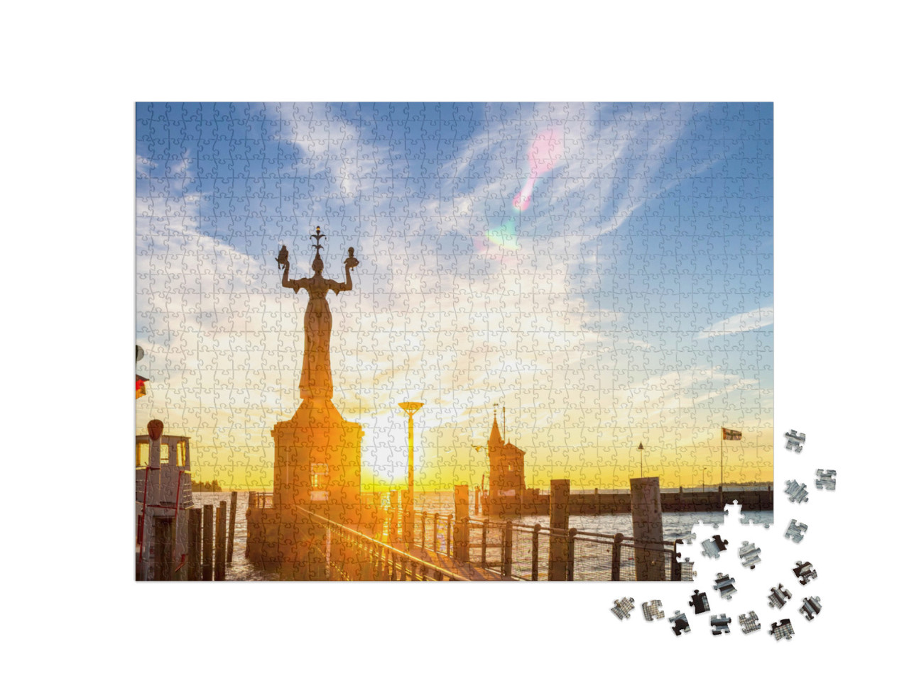 Puzzel 1000 stukjes „Standbeeld van Imperia in Konstanz, Bodenmeer, Duitsland“