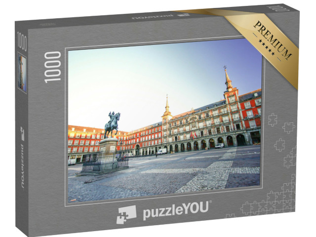 Puzzel 1000 stukjes „Ochtendlicht op het Plaza Mayor in Madrid, Spanje“