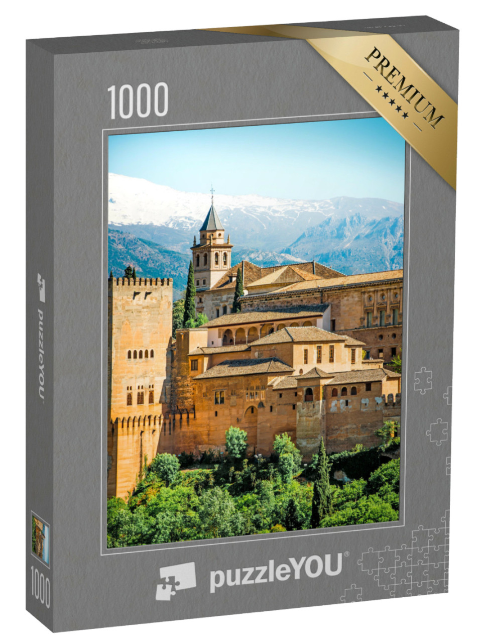 Puzzel 1000 stukjes „Uitzicht op het beroemde Alhambra, Granada, Spanje“