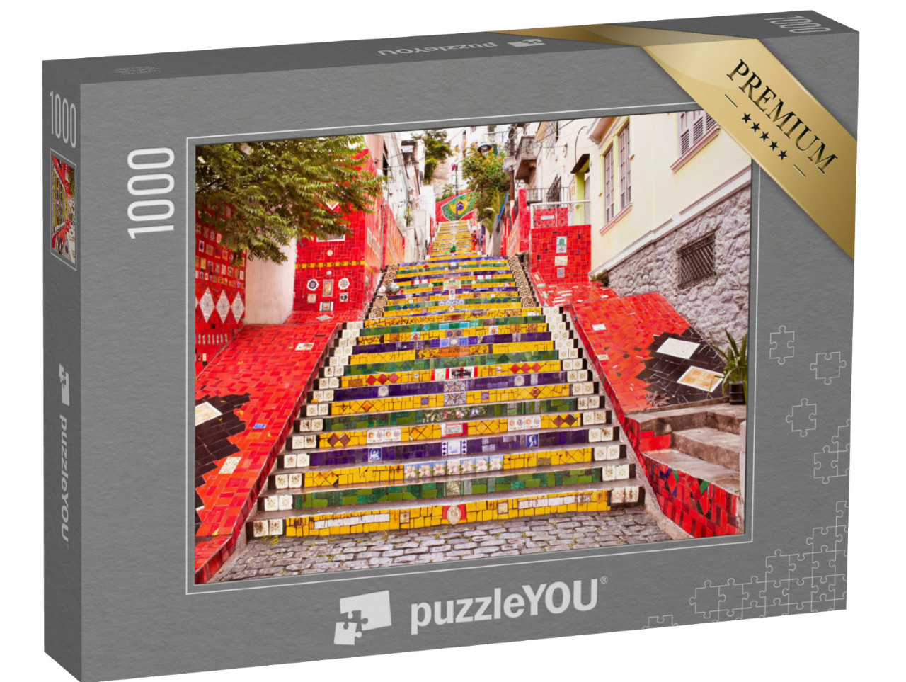 Puzzel 1000 stukjes „Escadaria Selaron beroemde openbare trap in Rio de Janeiro, Brazilië“