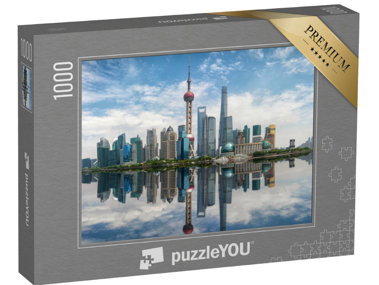 Puzzel 1000 stukjes „Indrukwekkende skyline van Shanghai, China“