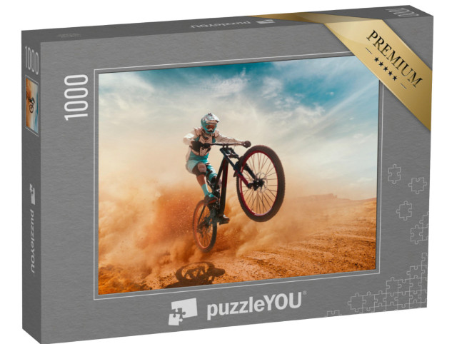 Puzzel 1000 stukjes „Fietsers in het woestijnstof“