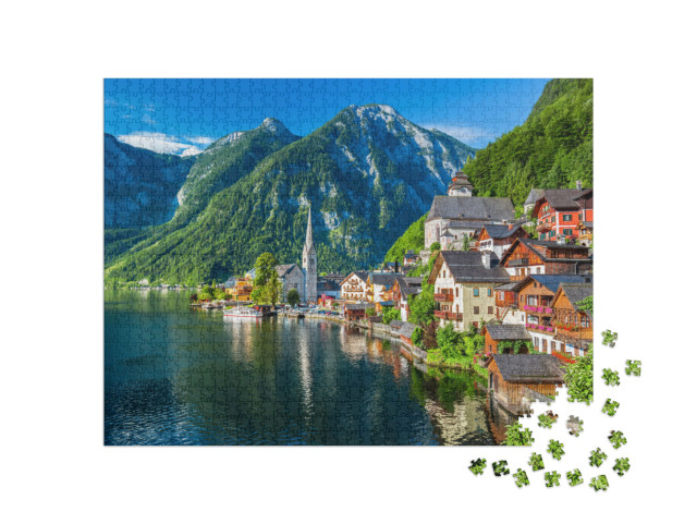 Puzzel 1000 stukjes „Hallstatt, Salzkammergut, Oostenrijk, Alpen“