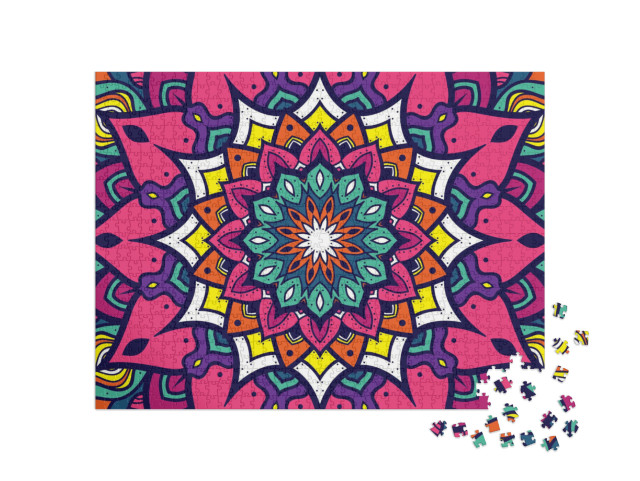 Puzzel 1000 stukjes „Bloemig mandala ornament“