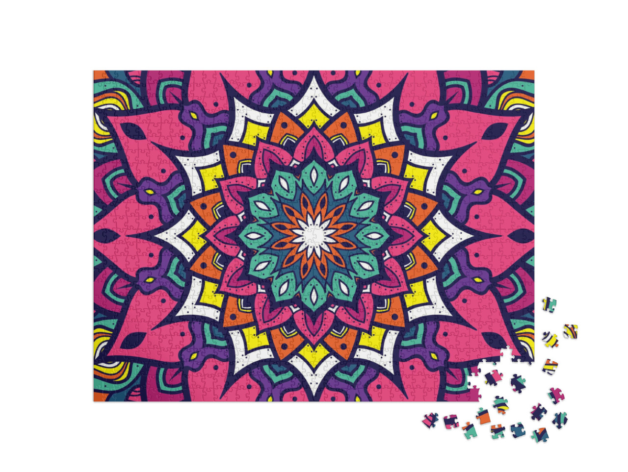 Puzzel 1000 stukjes „Bloemig mandala ornament“