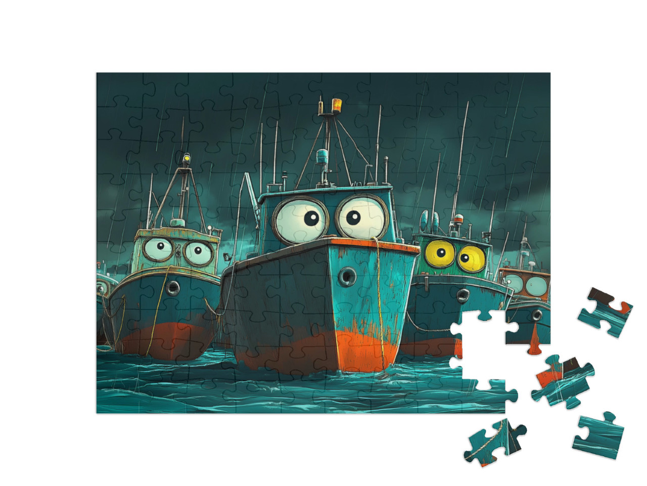 Puzzel 100 stukjes „De wonderlijke boten“