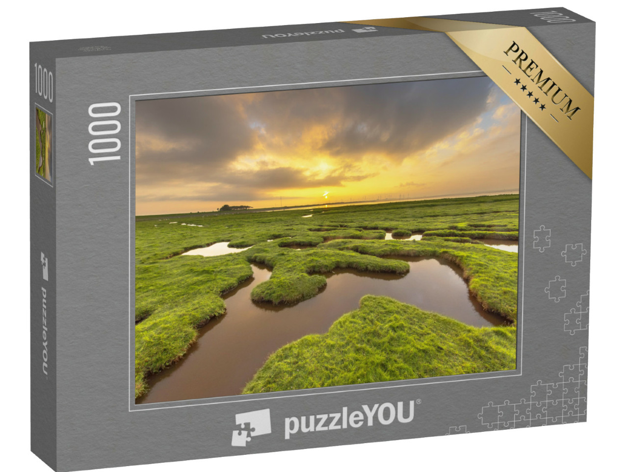 Puzzel 1000 stukjes „Punt van Reide in het Waddengebied aan de kust van Groningen“