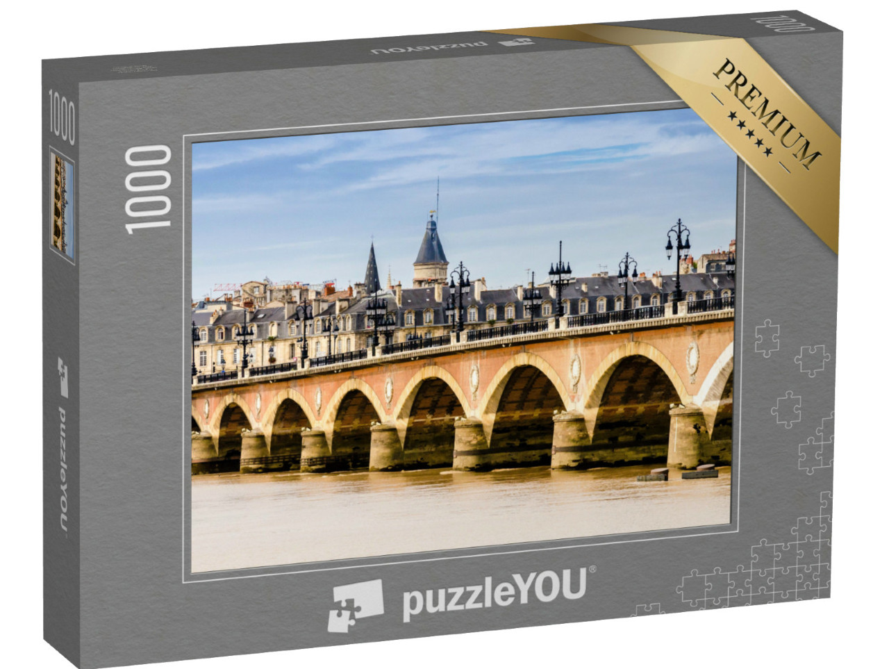Puzzel 1000 stukjes „Brug en stadsgezicht van Bordeaux, Frankrijk“