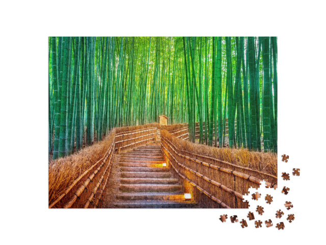 Puzzel 1000 stukjes „Mystiek bamboebos in Kyoto, Japan“