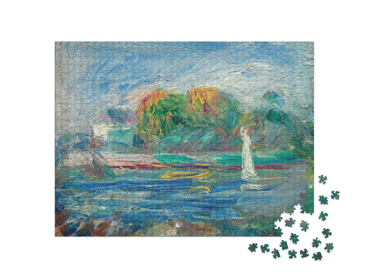 Puzzel 1000 stukjes „Auguste Renoir - De blauwe rivier“