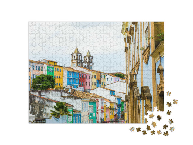 Puzzel 1000 stukjes „Oude binnenstad van Salvador, Bahia, Brazilië“