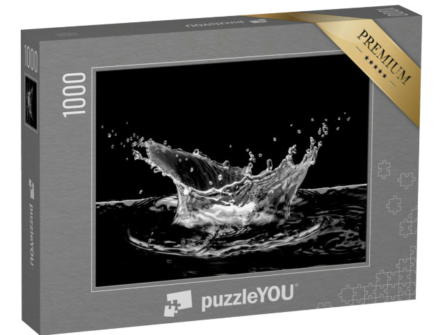 Puzzel 1000 stukjes „Waterspetters in zwart-wit“