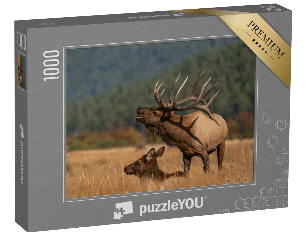 Puzzel 1000 stukjes „Elanden in het westen“