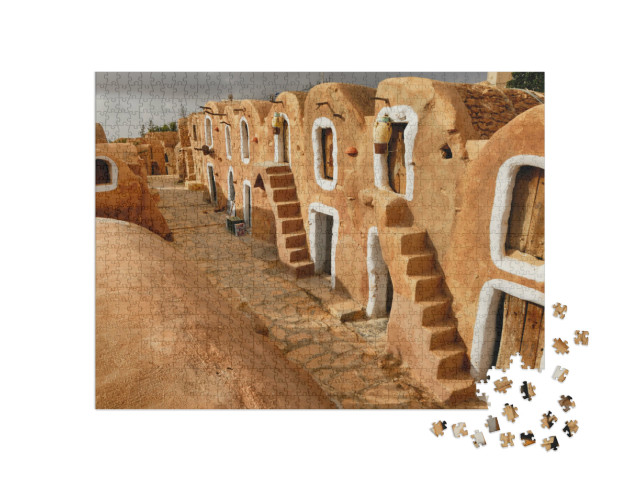 Puzzel 1000 stukjes „Tunesische graanschuur, Ksar Ouled Debbab, Tataouine, Tunesië“