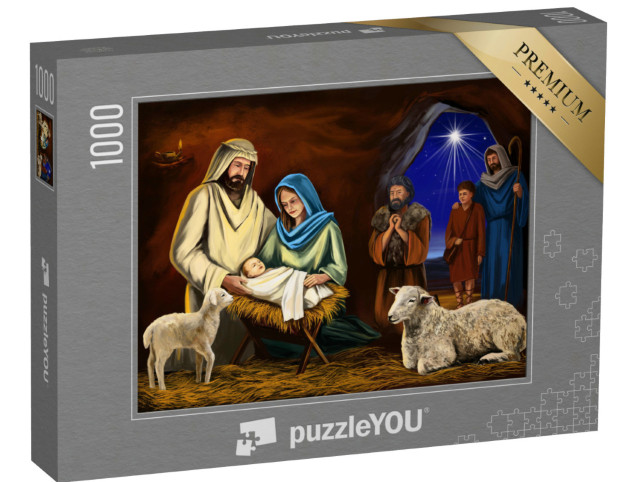 Puzzel 1000 stukjes „Illustratie: Het kerstverhaal“