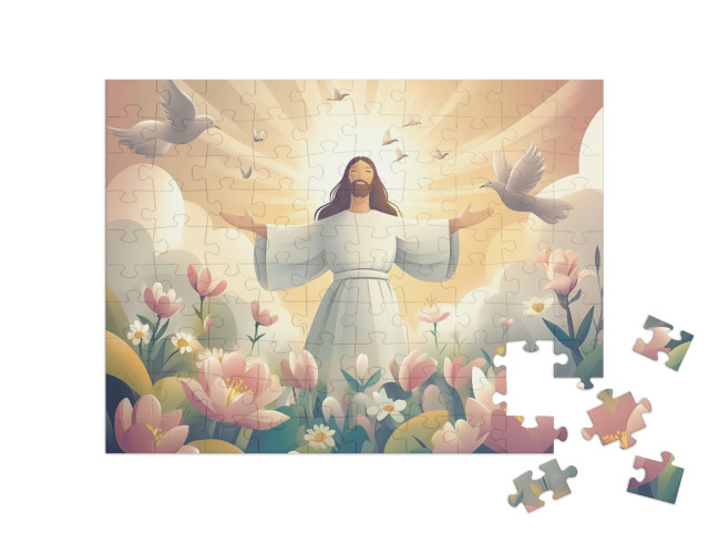 Puzzel 100 stukjes „Pasen: de opstanding van Jezus vieren“