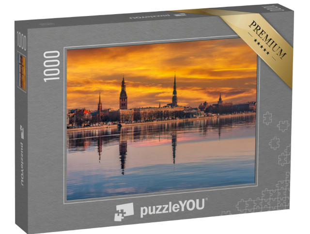 Puzzel 1000 stukjes „Stadsgezicht van Riga, Letland“