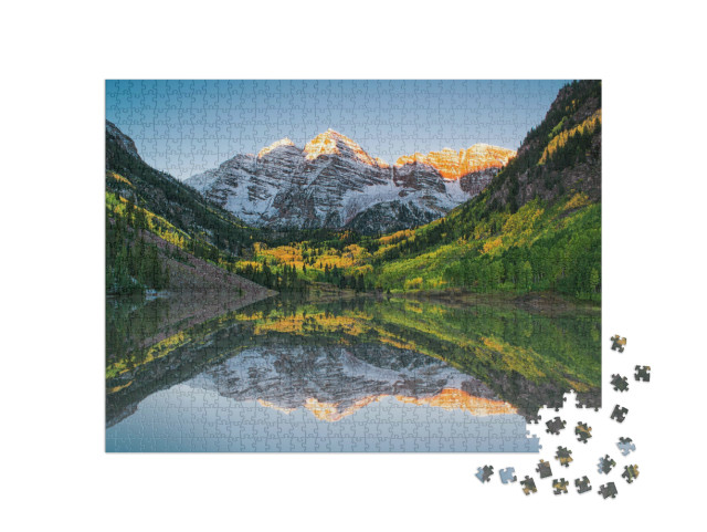 Puzzel 1000 stukjes „Zonsopgang bij Maroon Bells Lake“