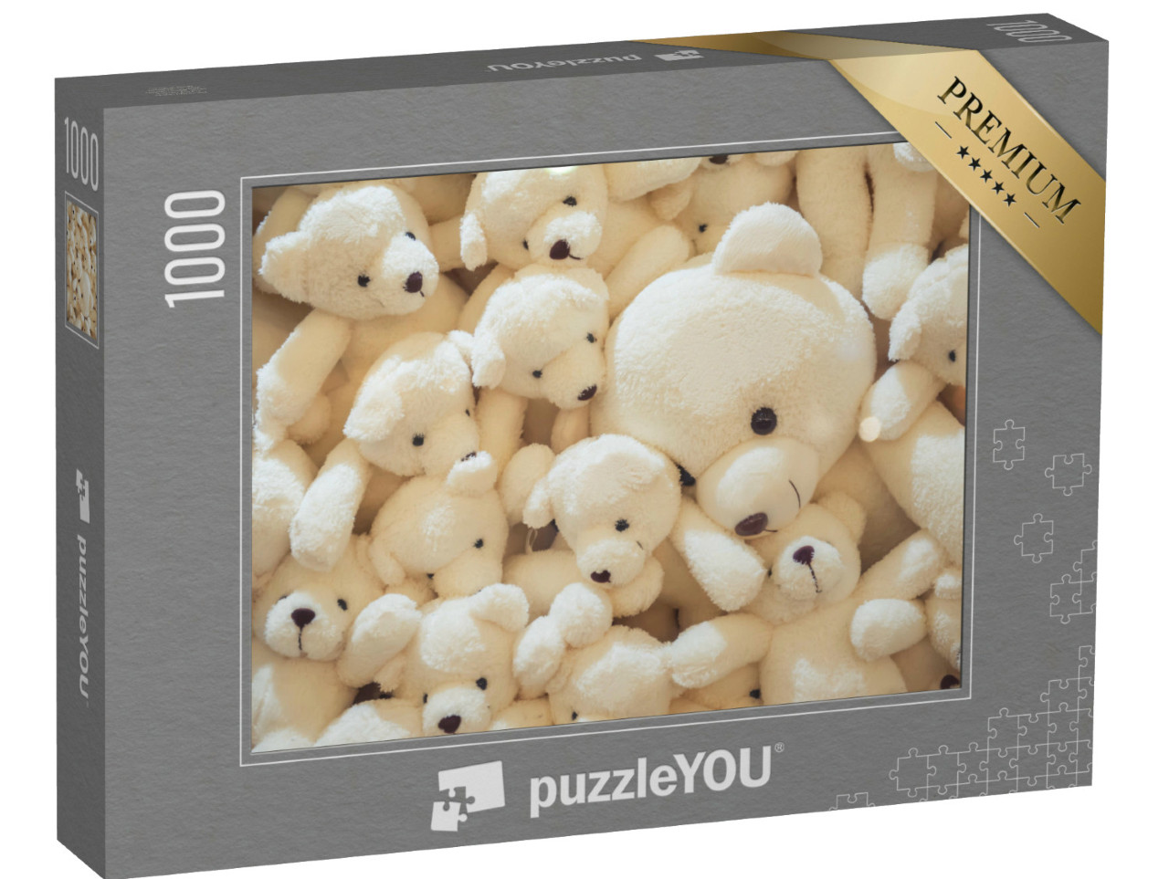 Puzzel 1000 stukjes „Witte teddyberen om te knuffelen“