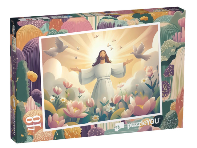 Puzzel 48 stukjes „Pasen: de opstanding van Jezus vieren“