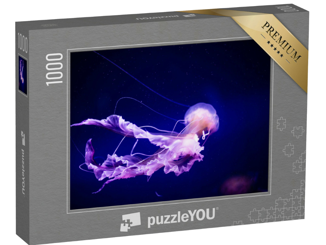 Puzzel 1000 stukjes „Spaarzame Medusa in neonlicht“