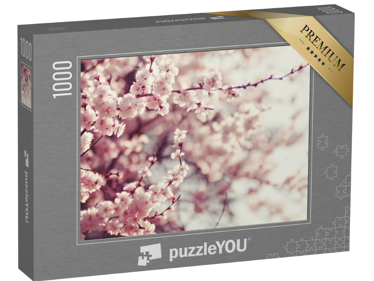 Puzzel 1000 stukjes „Delicate roze kersenbloesems in de lente“