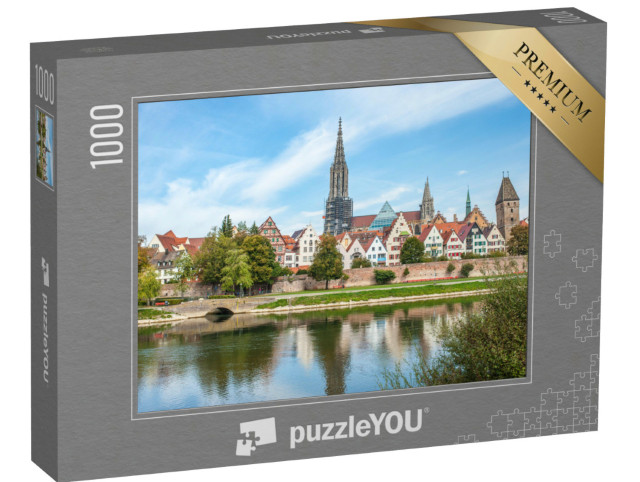 Puzzel 1000 stukjes „Panoramisch uitzicht op het stadscentrum van Ulm, Duitsland“