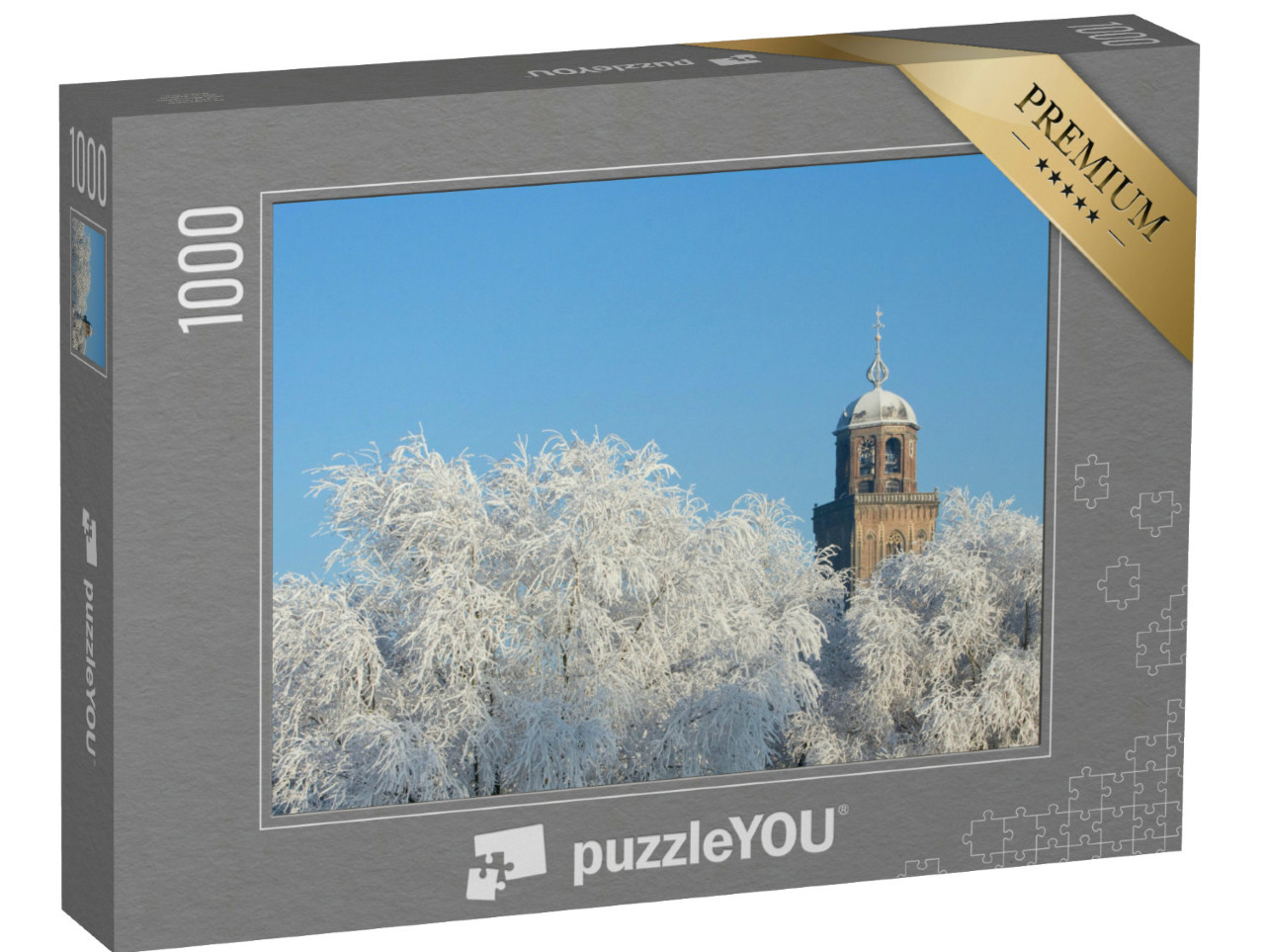 Puzzel 1000 stukjes „De toren van de Grote Kerk in Deventer, Nederland“