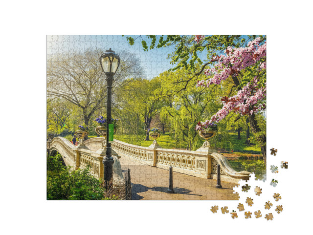 Puzzel 1000 stukjes „De wereldberoemde boogbrug in Central Park, New York City“