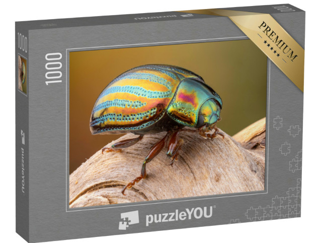Puzzel 1000 stukjes „Kleurrijke rozemarijnkever op een takje“