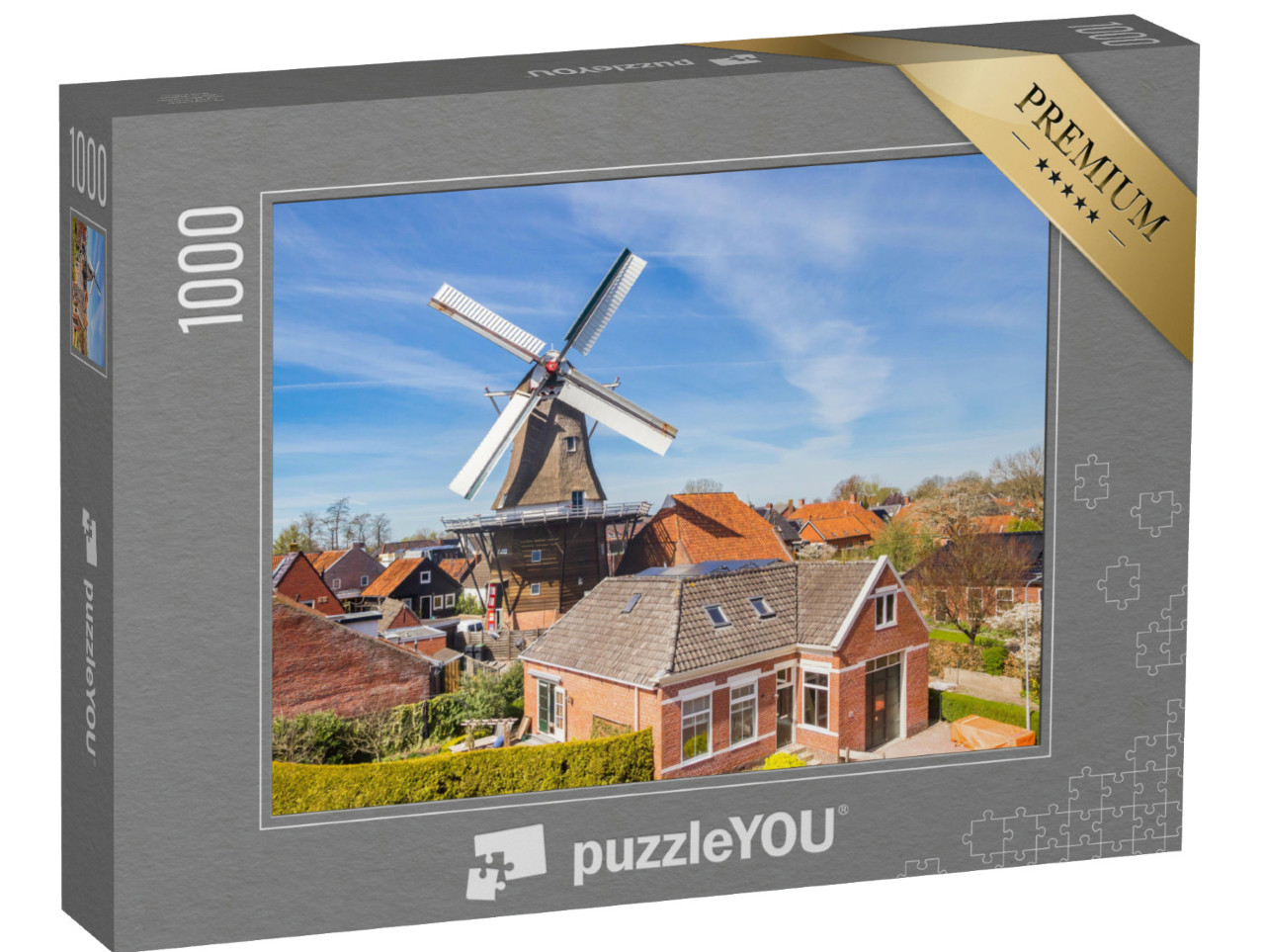 Puzzel 1000 stukjes „Historische molen in Winsum“