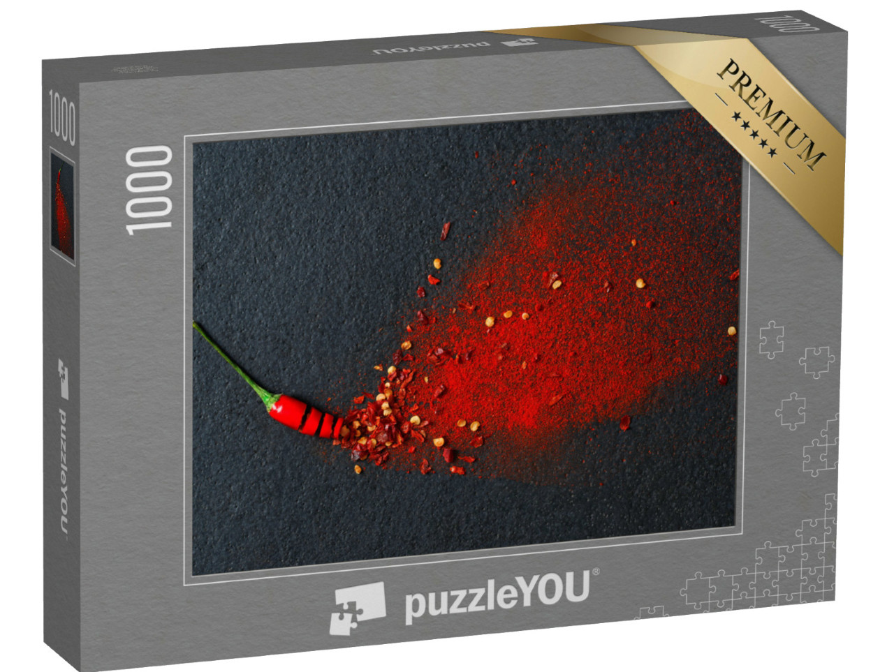 Puzzel 1000 stukjes „Spaanse peper, rode pepervlokken en chilipoeder“