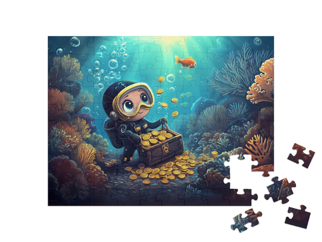 Puzzel 100 stukjes „De gezonken schatkist“