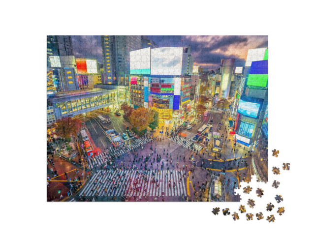 Puzzel 1000 stukjes „Beroemd Shibuya kruispunt in Tokio, Japan“