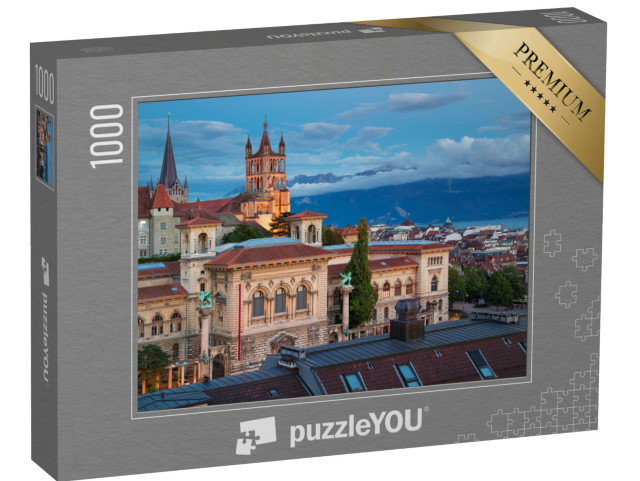 Puzzel 1000 stukjes „Prachtig stadsgezicht van Lausanne, Zwitserland“
