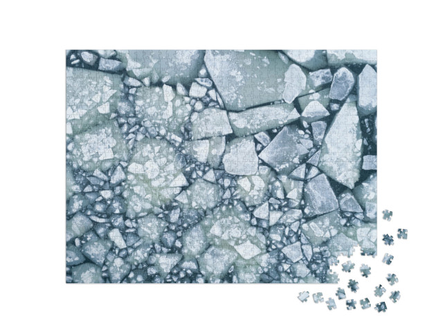 Puzzel 1000 stukjes „Wit ijs en donker water in de winter“