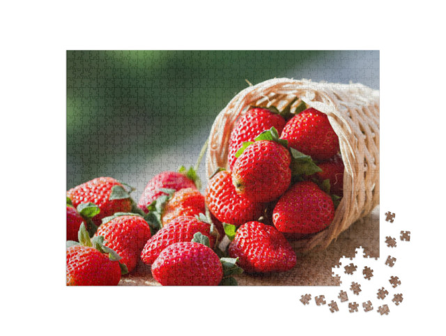 Puzzel 1000 stukjes „Natuurlijke aardbeien“