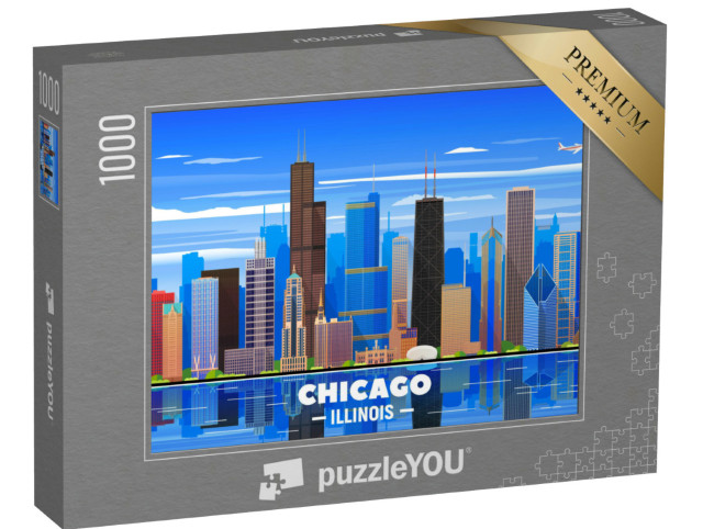 Puzzel 1000 stukjes „skyline van Chicago“